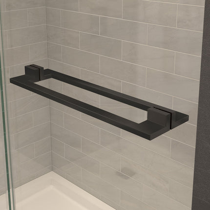 Capella 78 44-47 x 78 in. 8 mm Pivot Shower Door for Alcove Installation with GlassShield® glass in Matte Black - Plumbing Market