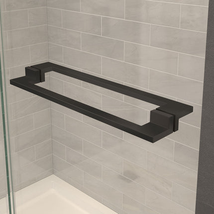 Capella 78 44-47 x 78 in. 8 mm Pivot Shower Door for Alcove Installation with GlassShield® glass in Matte Black - Plumbing Market