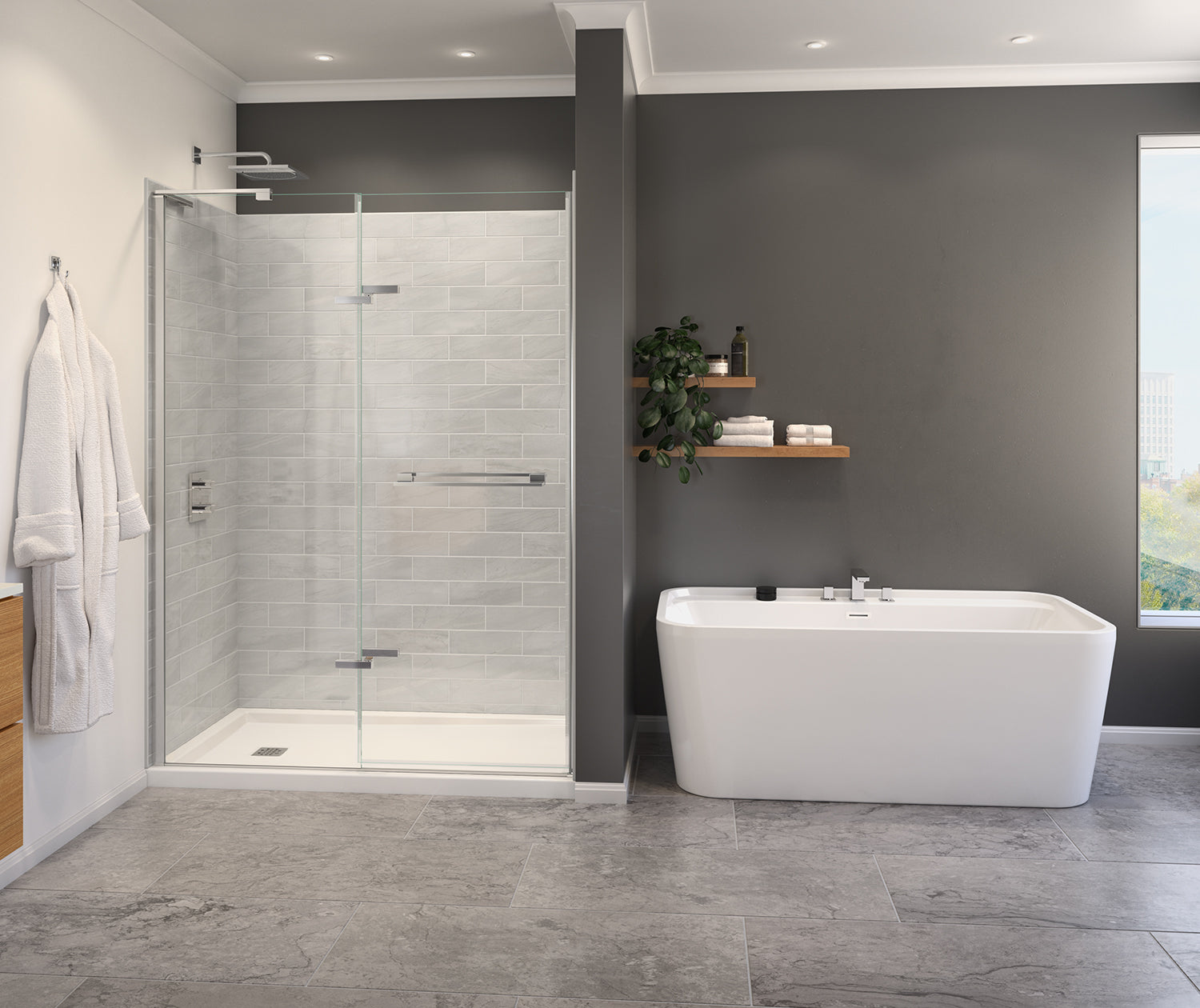 Capella 78 56-59 x 78 in. 8 mm Pivot Shower Door for Alcove Installation with GlassShield® glass in Chrome - Plumbing Market