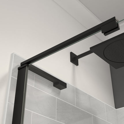 Capella 78 56-59 x 78 in. 8 mm Pivot Shower Door for Alcove Installation with GlassShield® glass in Matte Black - Plumbing Market