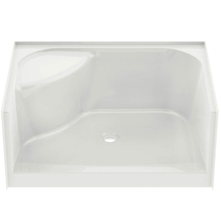 Essence Base 3448 AcrylX Alcove Shower Base with Center Drain in White - Plumbing Market