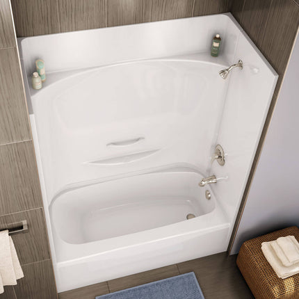 Essence TS-6030 AcrylX Alcove Left-Hand Drain Four-Piece Tub Shower in White - Plumbing Market