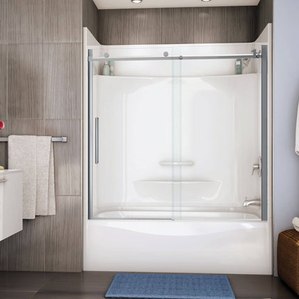 Essence TS-6030 AcrylX Alcove Left-Hand Drain Four-Piece Tub Shower in White - Plumbing Market