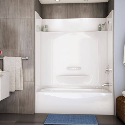 Essence TS-6030 AcrylX Alcove Left-Hand Drain Four-Piece Tub Shower in White - Plumbing Market