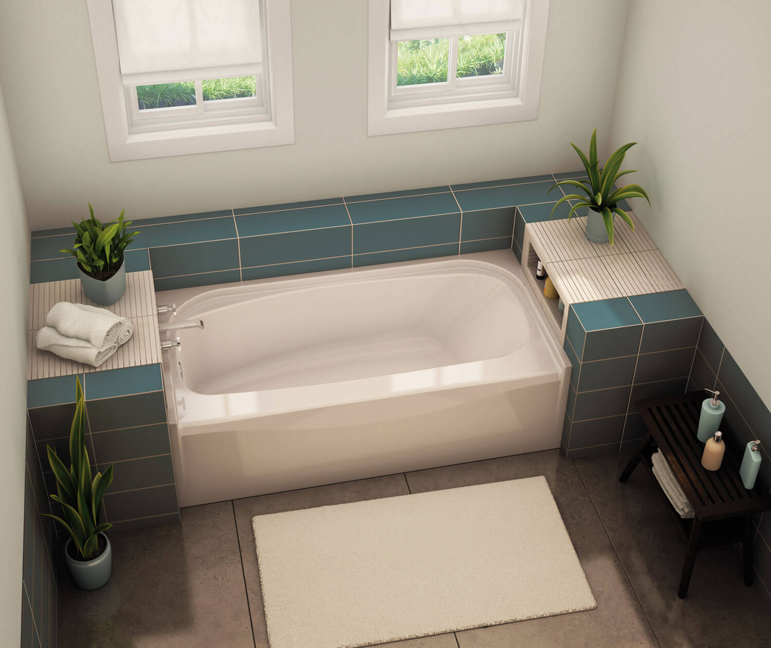 Essence TO-6030 AcrylX Alcove Left-Hand Drain Bathtub in White - Plumbing Market