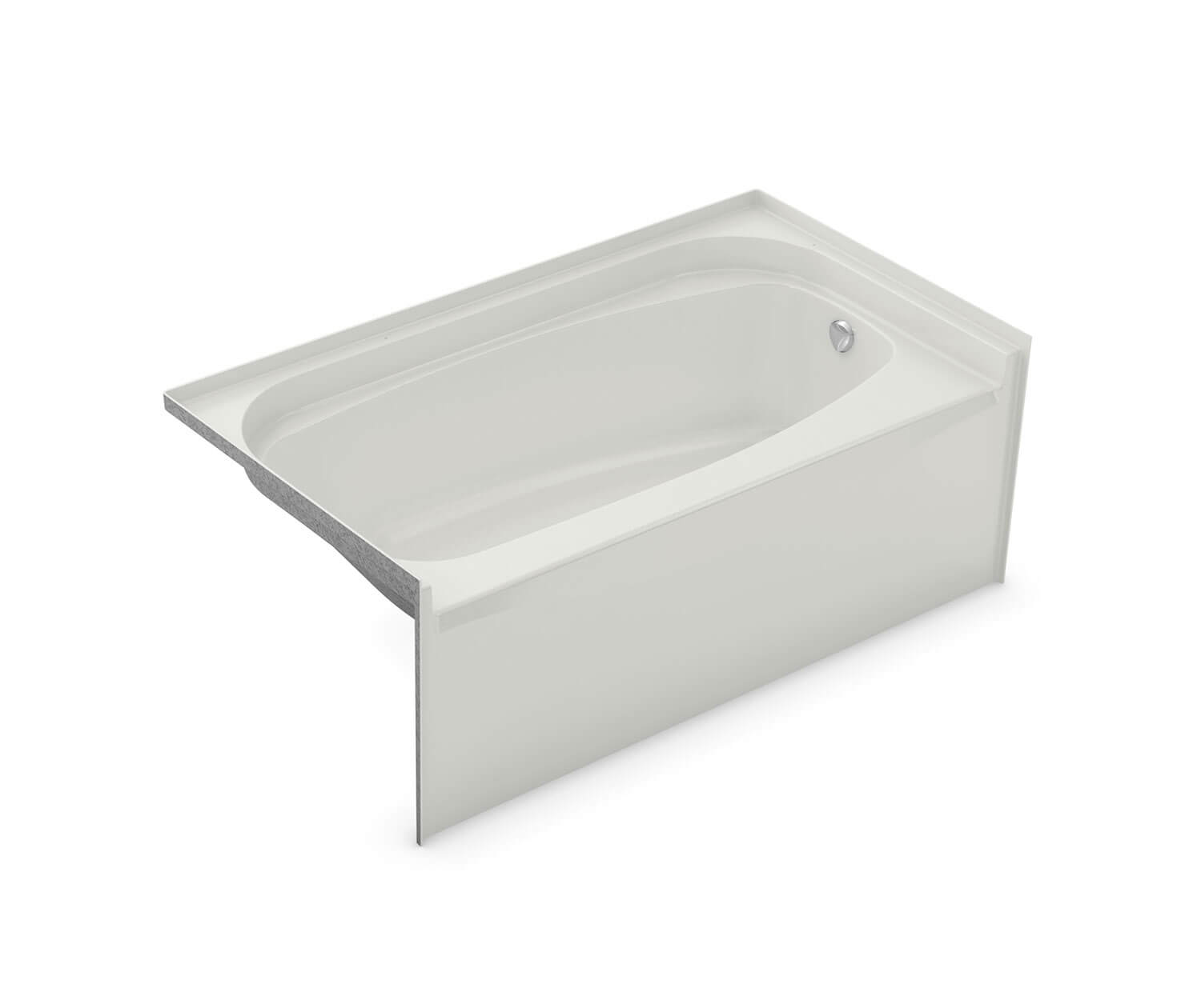 Essence TO-6032 AFR AcrylX Alcove Left-Hand Drain Bathtub in White - Plumbing Market