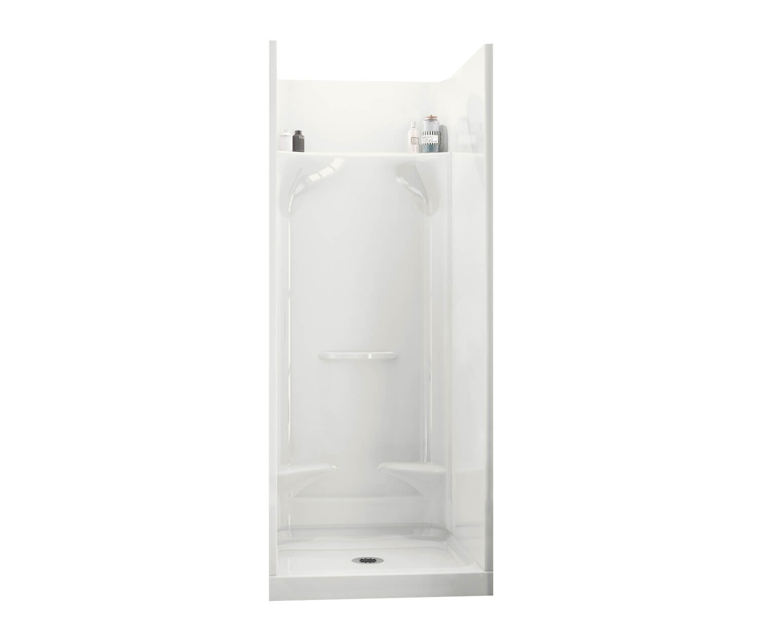 Essence SH-3232 AcrylX Alcove Center Drain Four-Piece Shower in White - Plumbing Market