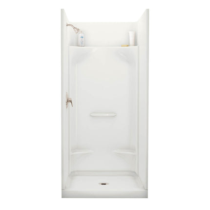 Essence SH-3636 AcrylX Alcove Center Drain Four-Piece Shower in White - Plumbing Market