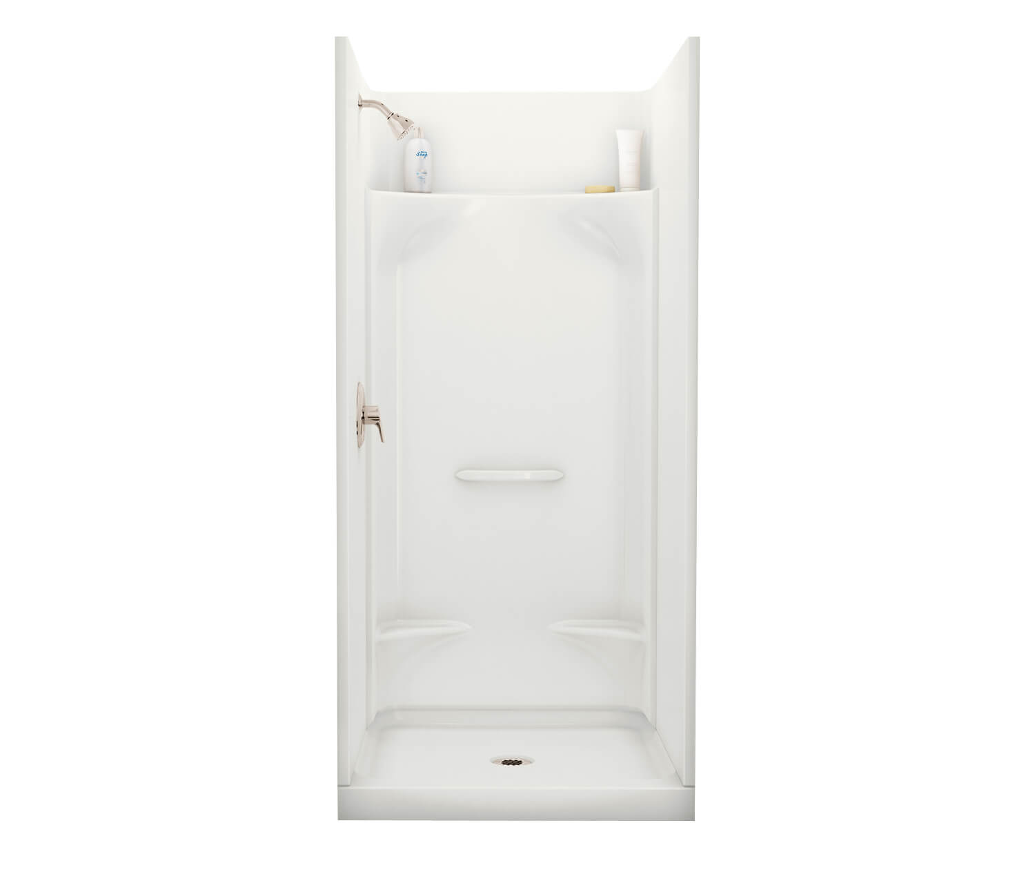 Essence SH-3636 AcrylX Alcove Center Drain Four-Piece Shower in White - Plumbing Market