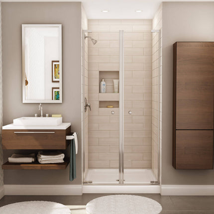 Essence SH-3636 AcrylX Alcove Center Drain Four-Piece Shower in White - Plumbing Market