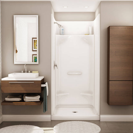 Essence SH-3636 AcrylX Alcove Center Drain Four-Piece Shower in White - Plumbing Market