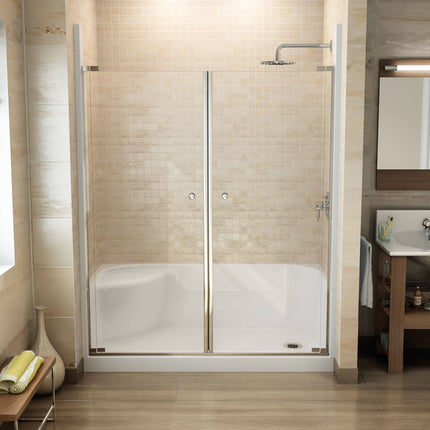 Essence SH-6030 AcrylX Alcove Center Drain Four-Piece Shower in White - Plumbing Market