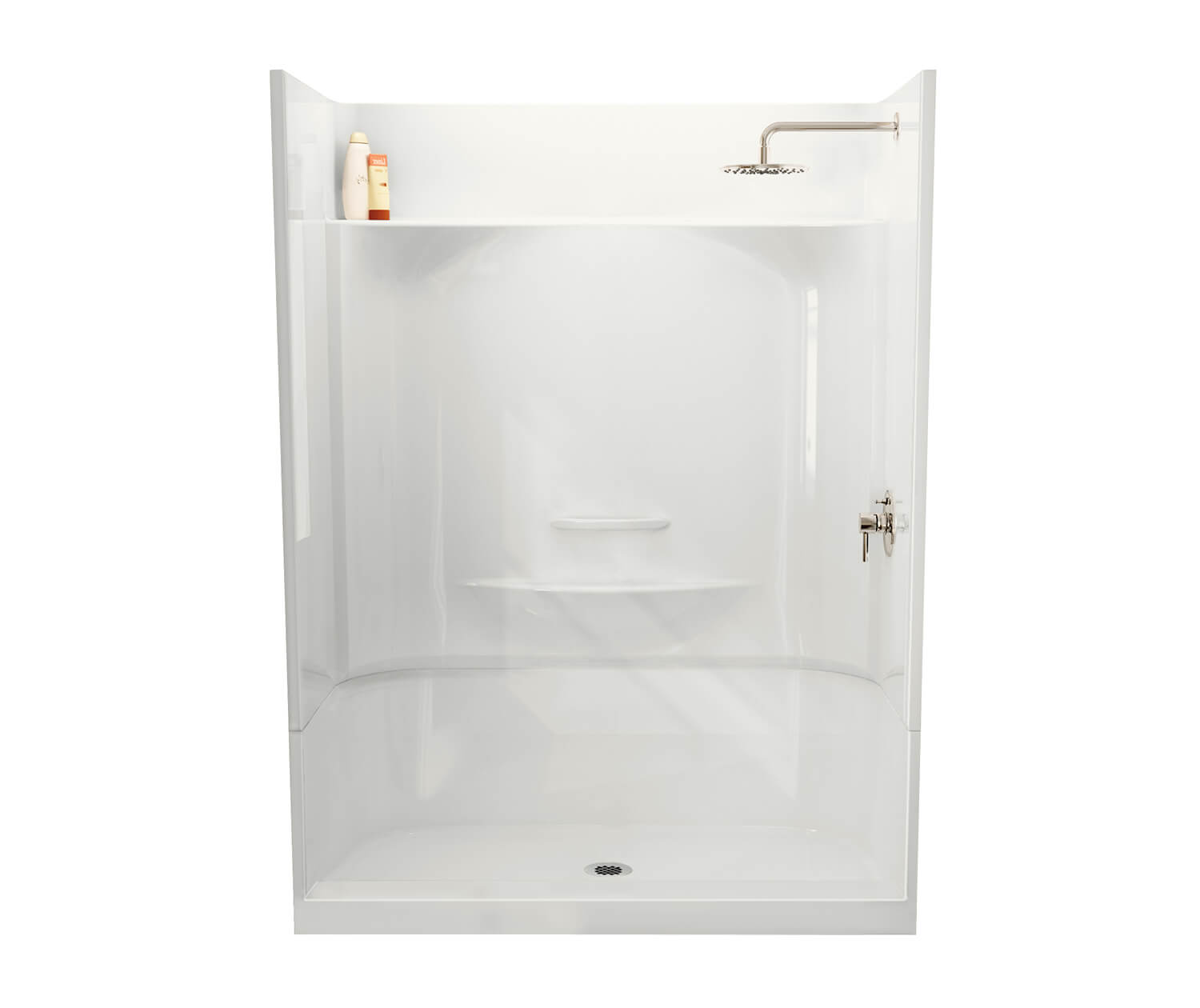 Essence SH-6034 AcrylX Alcove Center Drain Four-Piece Shower in White - Plumbing Market