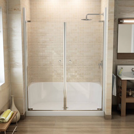 Essence SH-6034 AcrylX Alcove Center Drain Four-Piece Shower in White - Plumbing Market