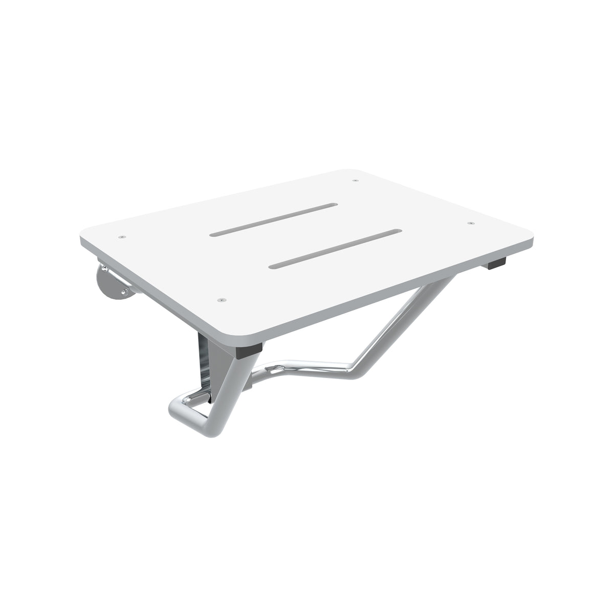 Maax 18 in x 16 in Rectangular Fold-Up Seat in White Phenolic for Front Installation