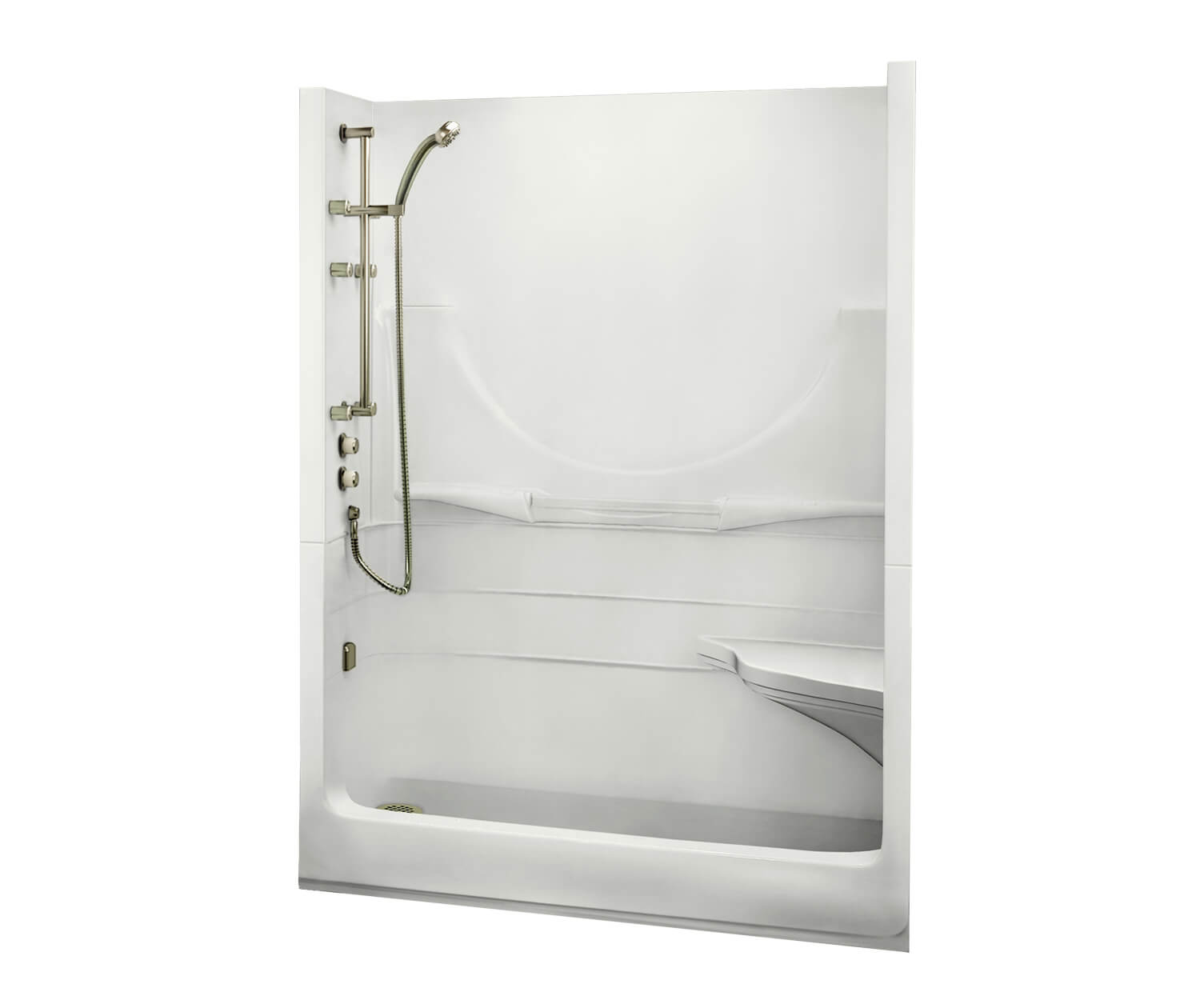 Allegro II 59 x 33 Acrylic Alcove Right-Hand Drain Two-Piece Shower in White - Plumbing Market