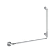 Maax 30 in x 40 in Left L-Shaped Peened Grab Bar with Flange in Chrome