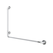 Maax 30 in x 40 in Right L-Shaped Peened Grab Bar with Flange in Chrome