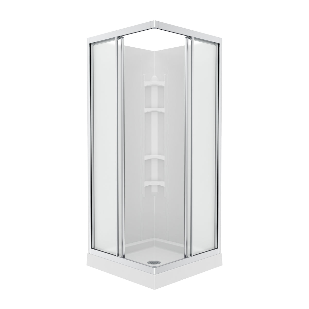 Maax 32 Mediterranean III 32 x 32 Polystyrene Center Drain Shower Kit in White - image 5