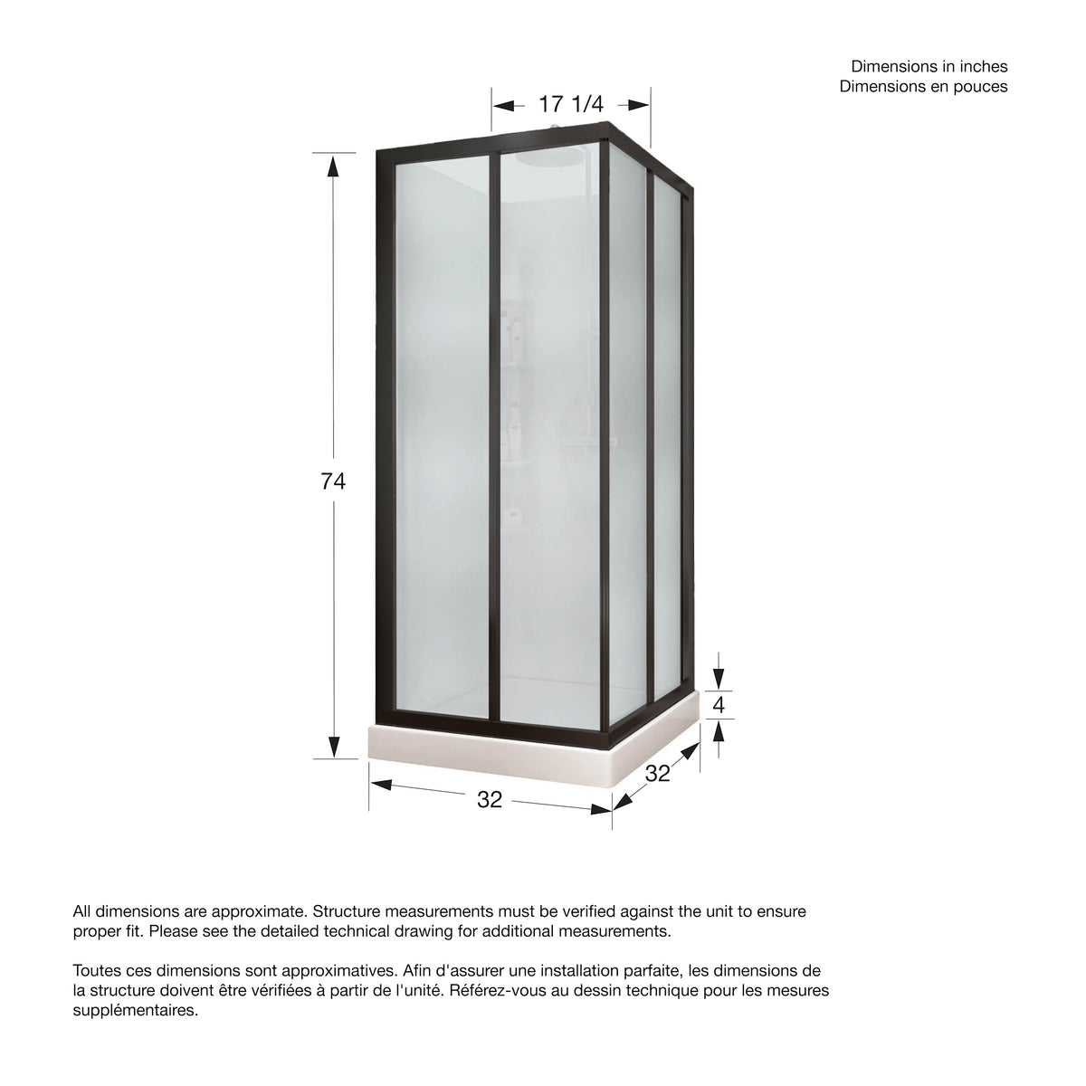 Maax 32 Mediterranean III 32 x 32 Polystyrene Center Drain Shower Kit in White - image 8