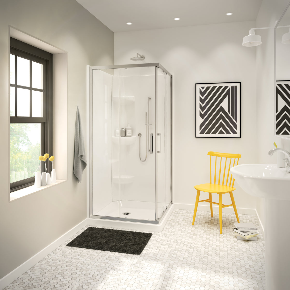 Maax 36 x 72 in Acrylic Direct-to-Stud Two-Piece Wall Kit in White