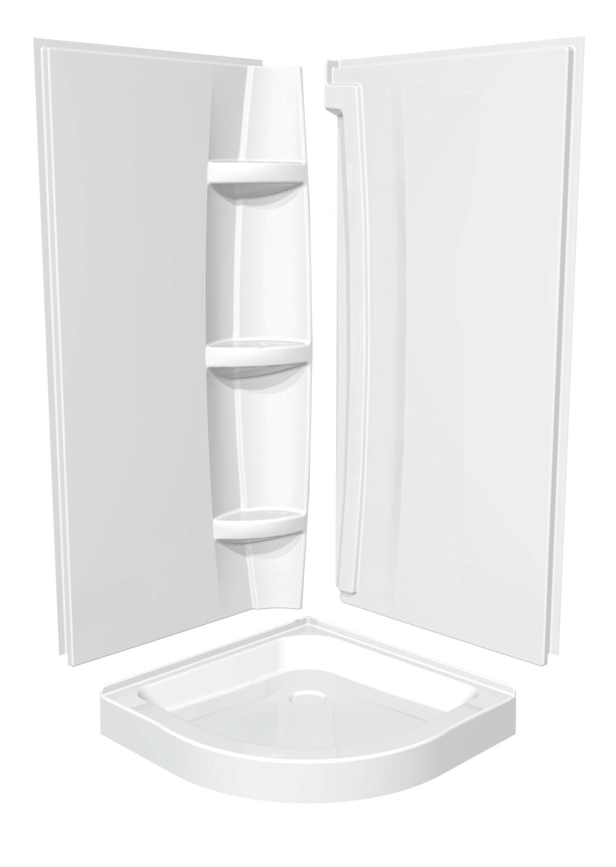 Maax 36 x 72 in Acrylic Direct-to-Stud Two-Piece Wall Kit in White - image 3