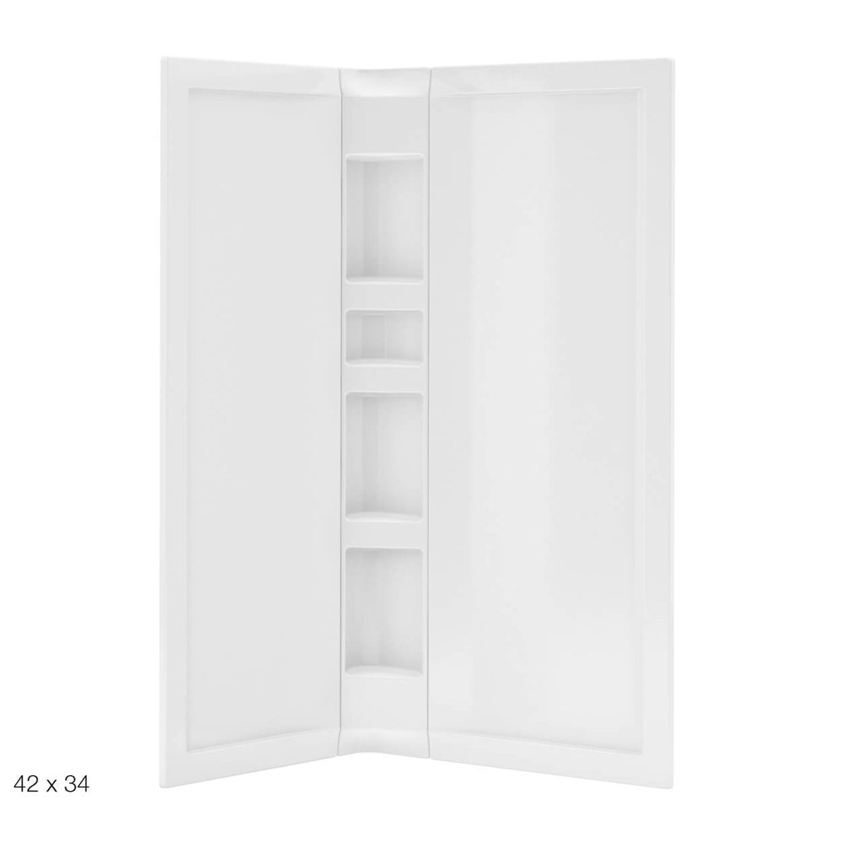 Maax 38 x 38 in Acrylic Three-Piece Corner Shower Wall Kit in White - image 2