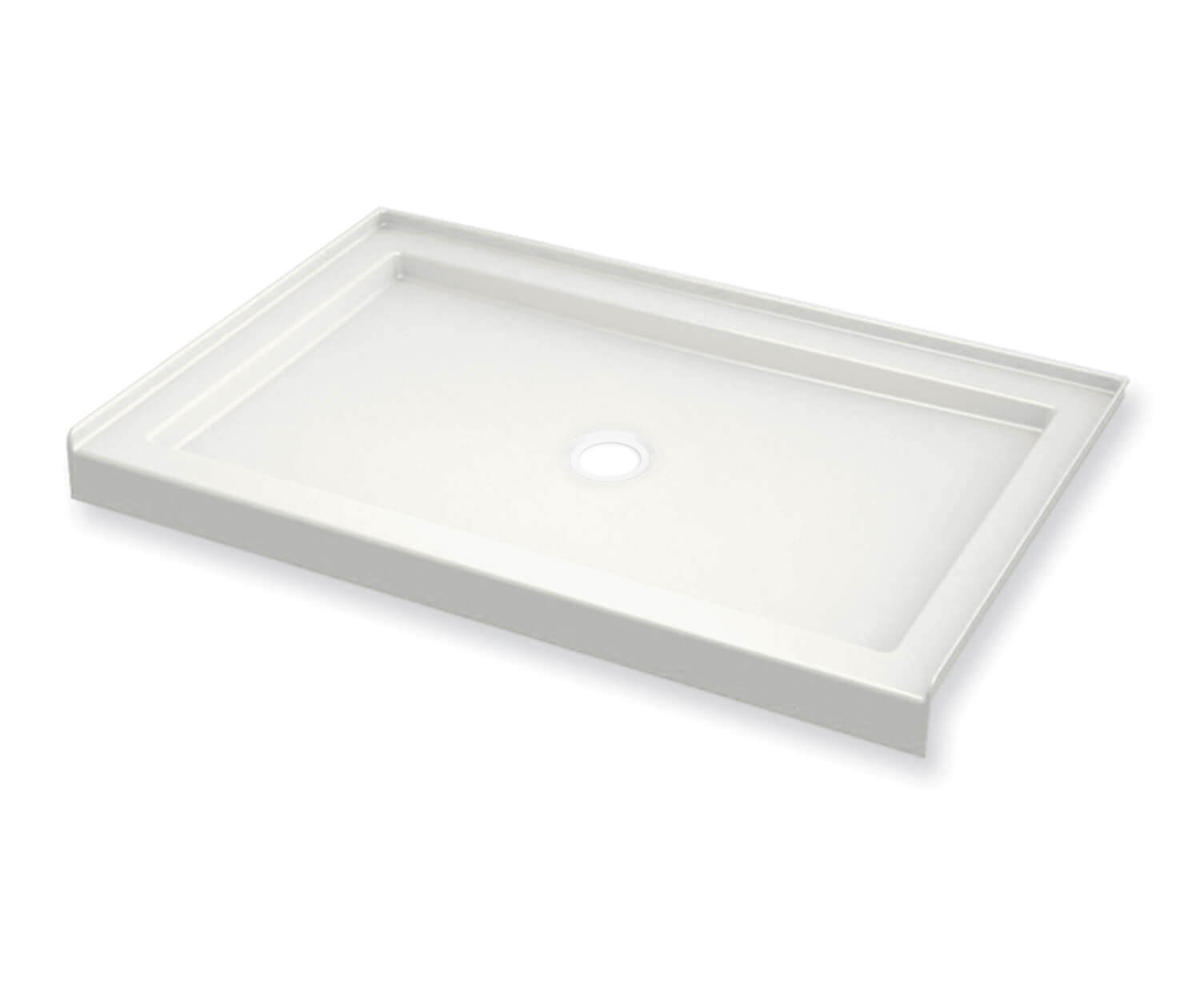 B3Round 4834 Acrylic Alcove Shower Base in White with Center Drain - Plumbing Market