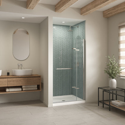 B3Round 4842 Acrylic Alcove Shower Base in White with Anti-slip Bottom with Center Drain - Plumbing Market