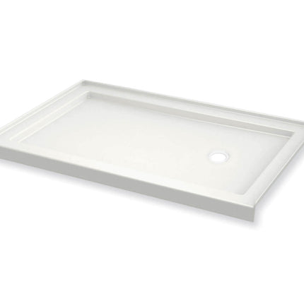 B3Round 6030 Acrylic Alcove Shower Base in White with Left-Hand Drain - Plumbing Market