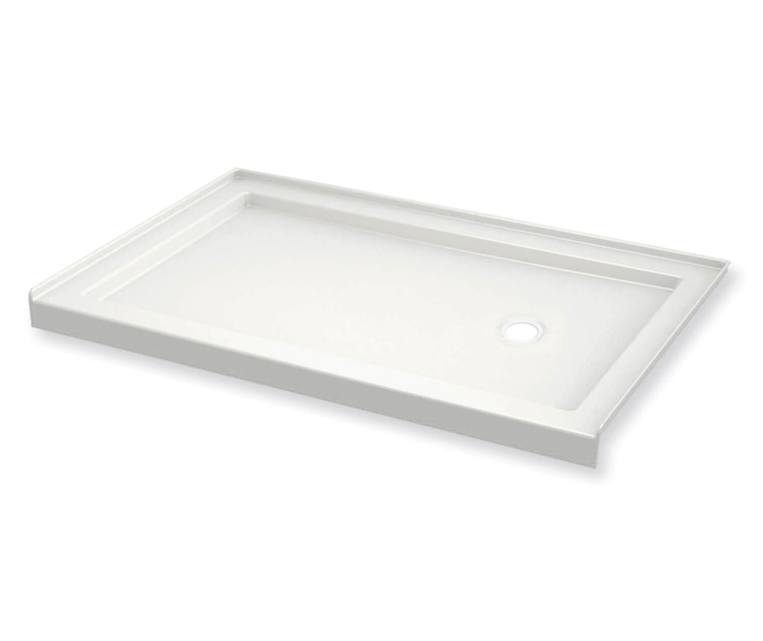 B3Round 6036 Acrylic Alcove Shower Base in White with Center Drain - Plumbing Market