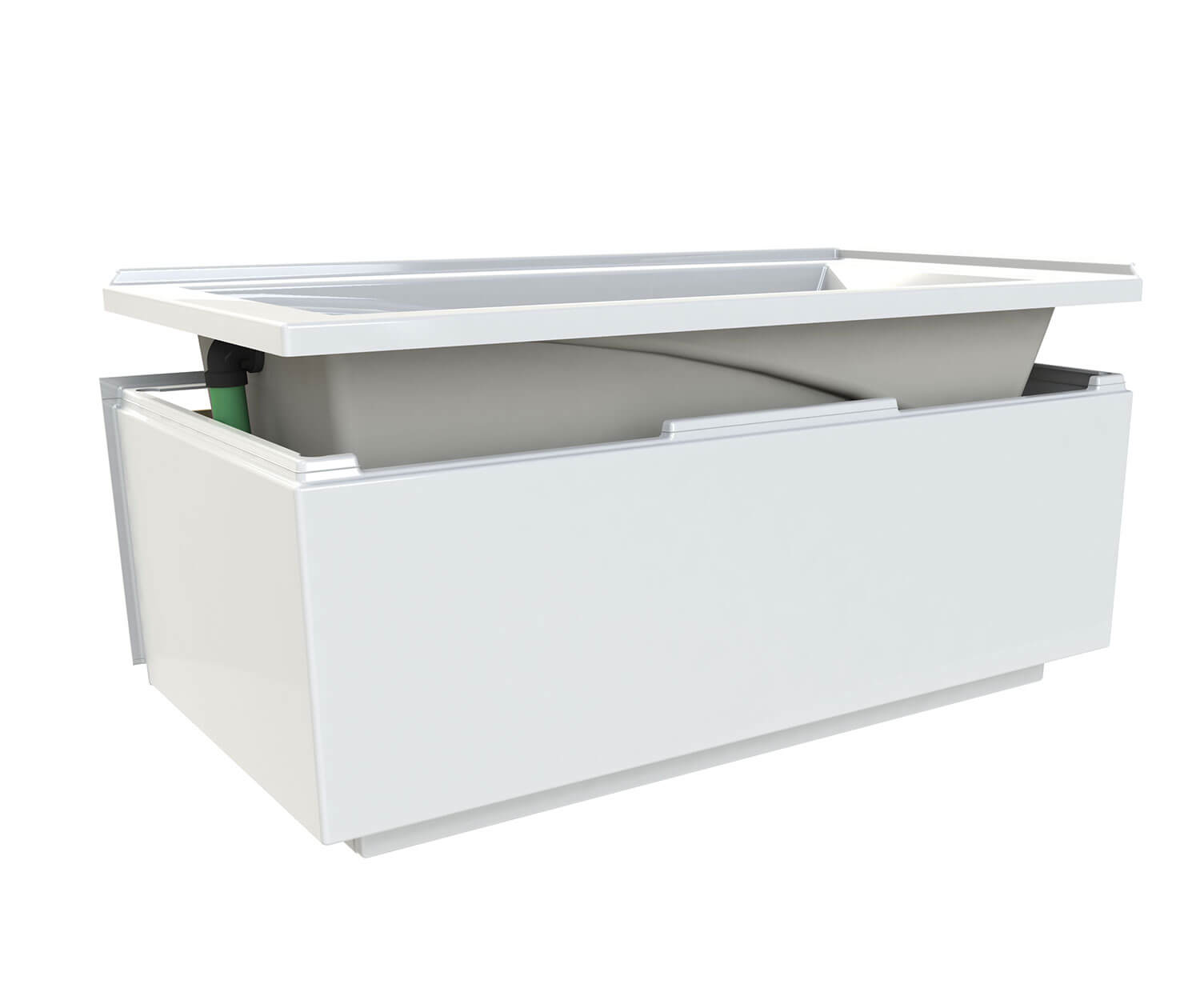 ModulR 6032 (Without Armrests) Acrylic Corner Left Left-Hand Drain Bathtub in White - Plumbing Market