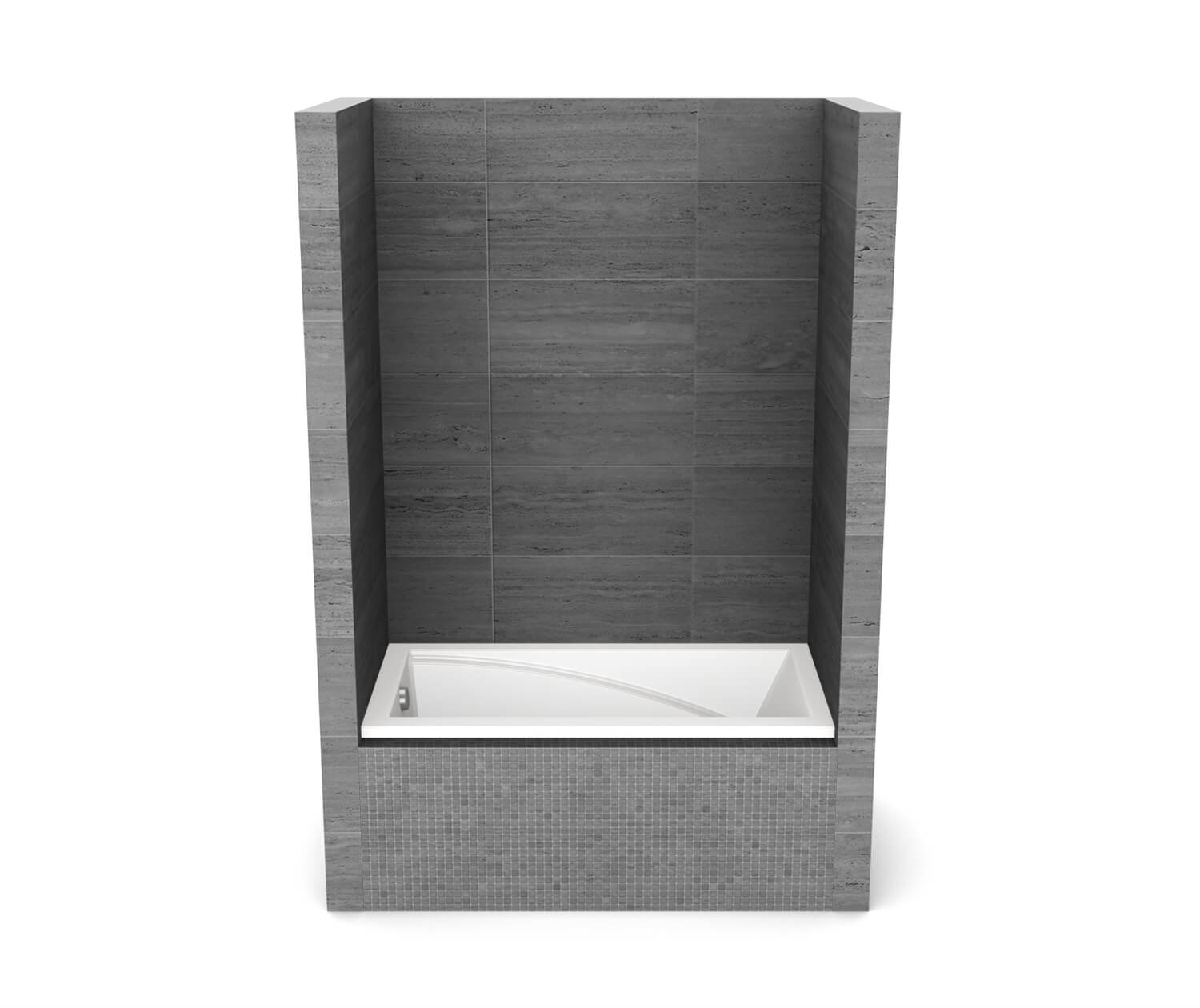 ModulR 6032 IF (With Armrests) Acrylic Alcove Left-Hand Drain Bathtub in White - Plumbing Market