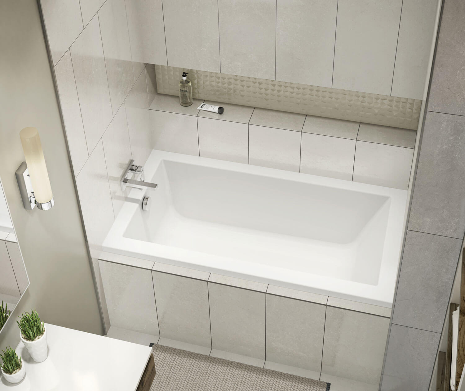 ModulR 6032 IF (Without Armrests) Acrylic Alcove Left-Hand Drain Bathtub in White - Plumbing Market