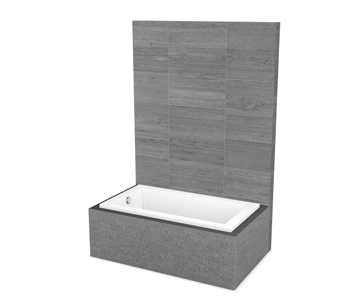 ModulR 6032 (Without Armrests) Acrylic Drop-in End Drain Bathtub in White - Plumbing Market
