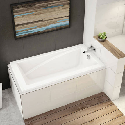 ModulR 6032 IF (With Armrests) Acrylic Corner Right Left-Hand Drain Bathtub in White - Plumbing Market