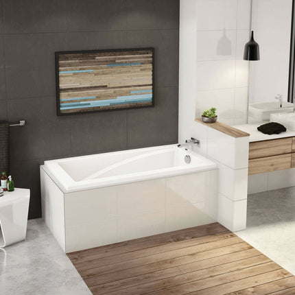 ModulR 6032 IF (With Armrests) Acrylic Corner Right Left-Hand Drain Bathtub in White - Plumbing Market