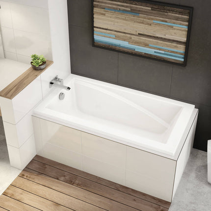 ModulR 6032 IF (With Armrests) Acrylic Corner Left Left-Hand Drain Bathtub in White - Plumbing Market