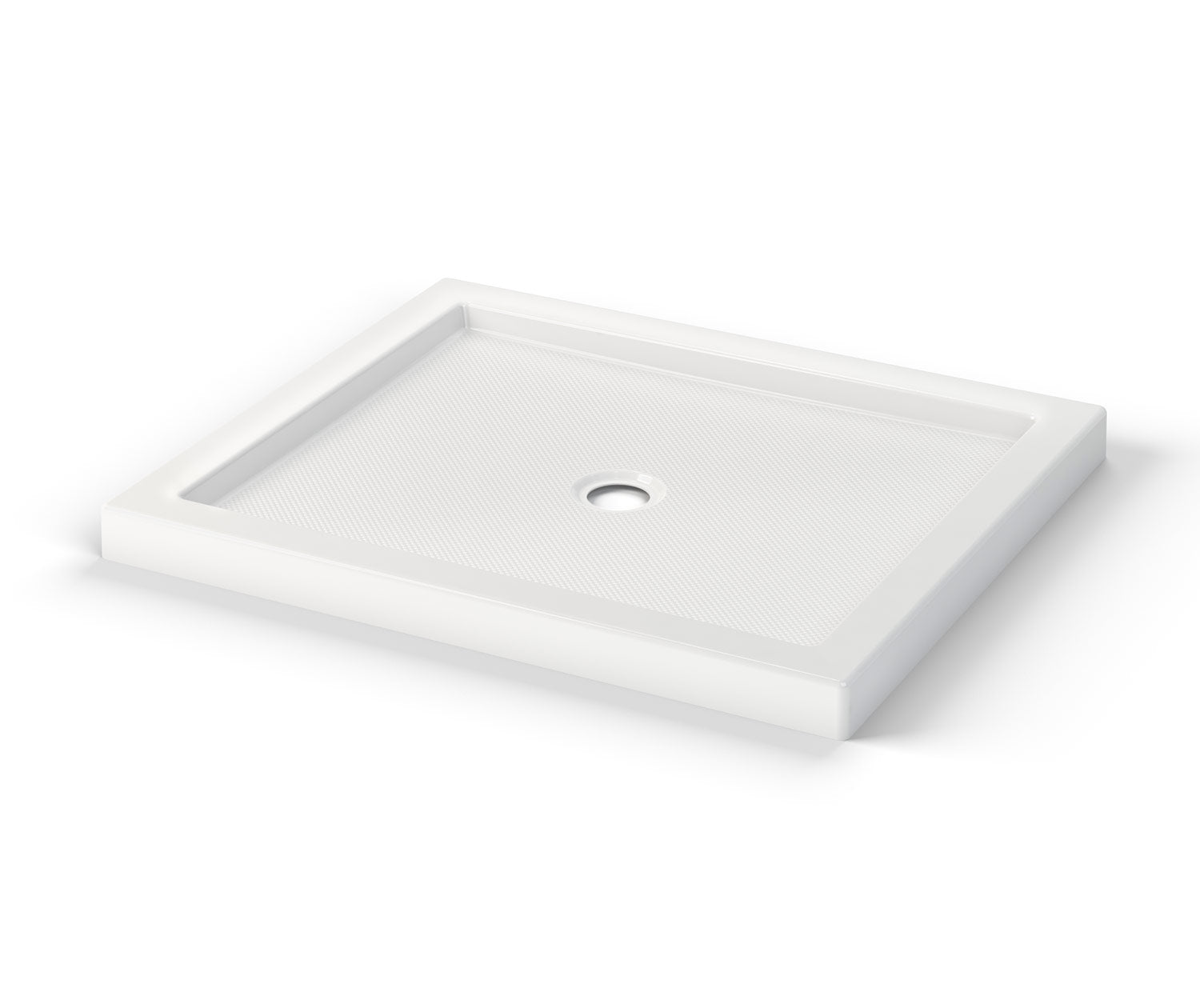B3Round 4236 Acrylic Alcove Shower Base in White with Anti-slip Bottom with Center Drain - Plumbing Market