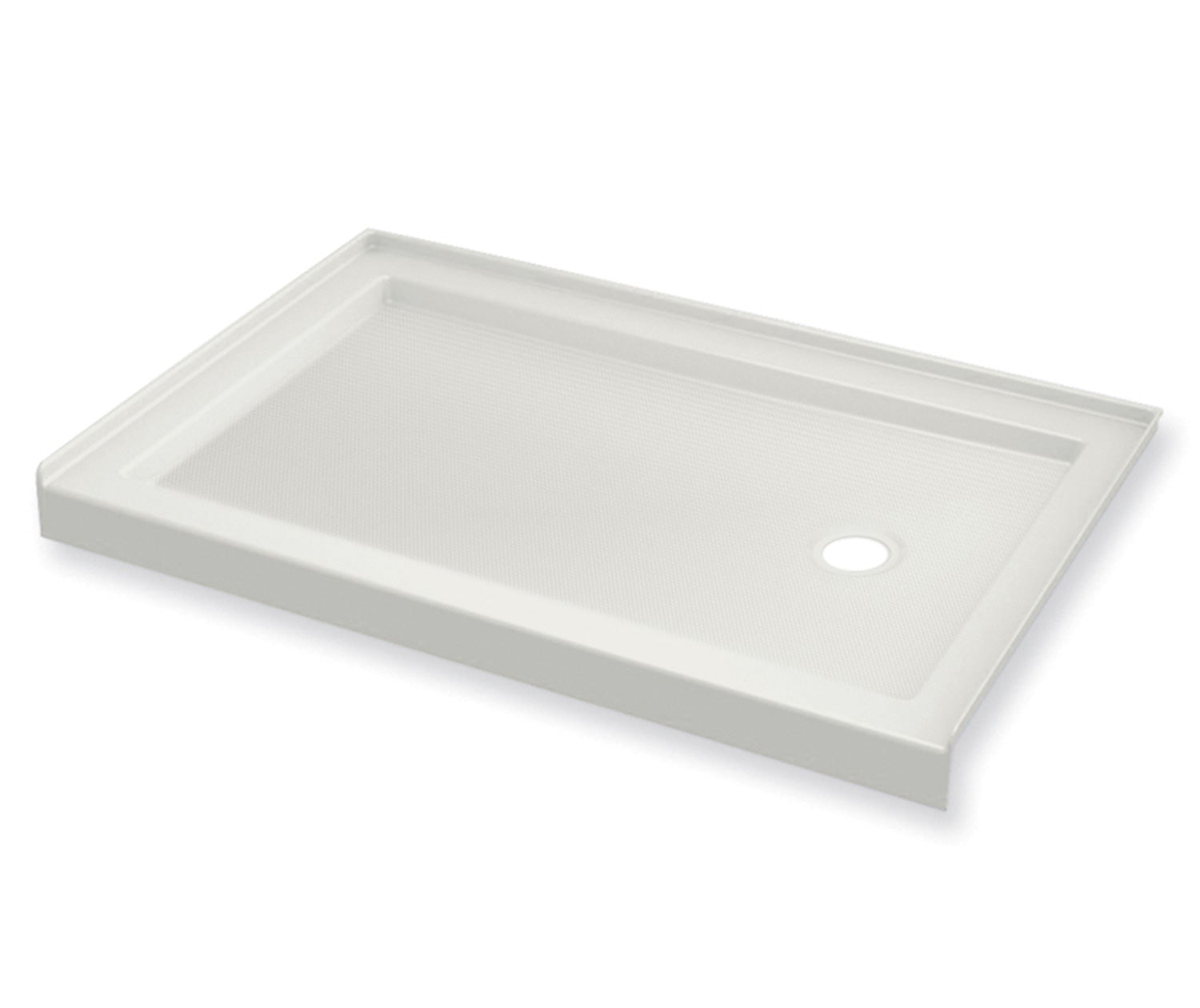 B3Round 6034 Acrylic Alcove Shower Base in White with Anti-slip Bottom with Center Drain - Plumbing Market