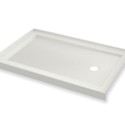B3Round 6034 Acrylic Alcove Shower Base in White with Anti-slip Bottom with Center Drain - Plumbing Market
