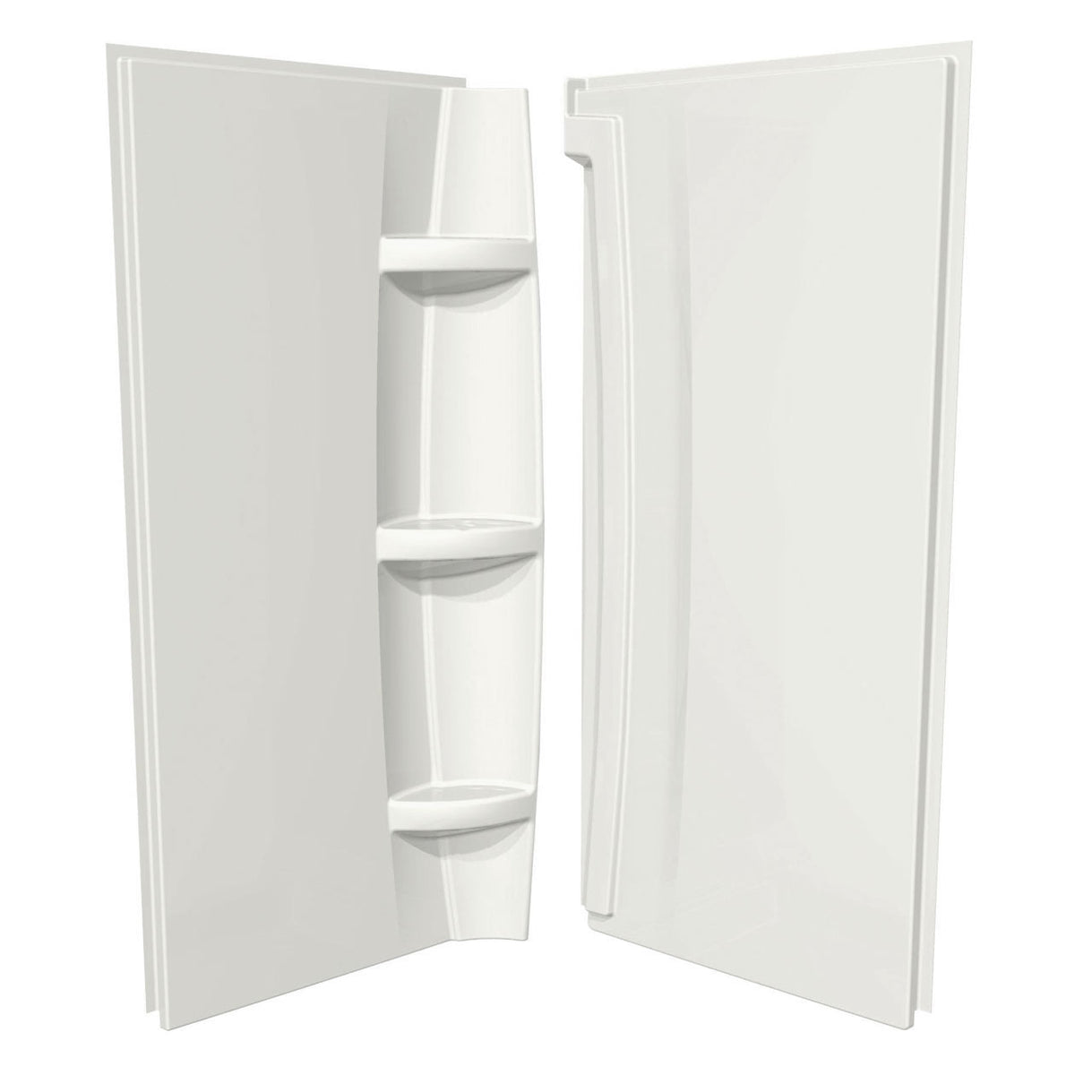 Maax 42 x 72 in Acrylic Direct-to-Stud Two-Piece Shower Wall Kit in White - image 2