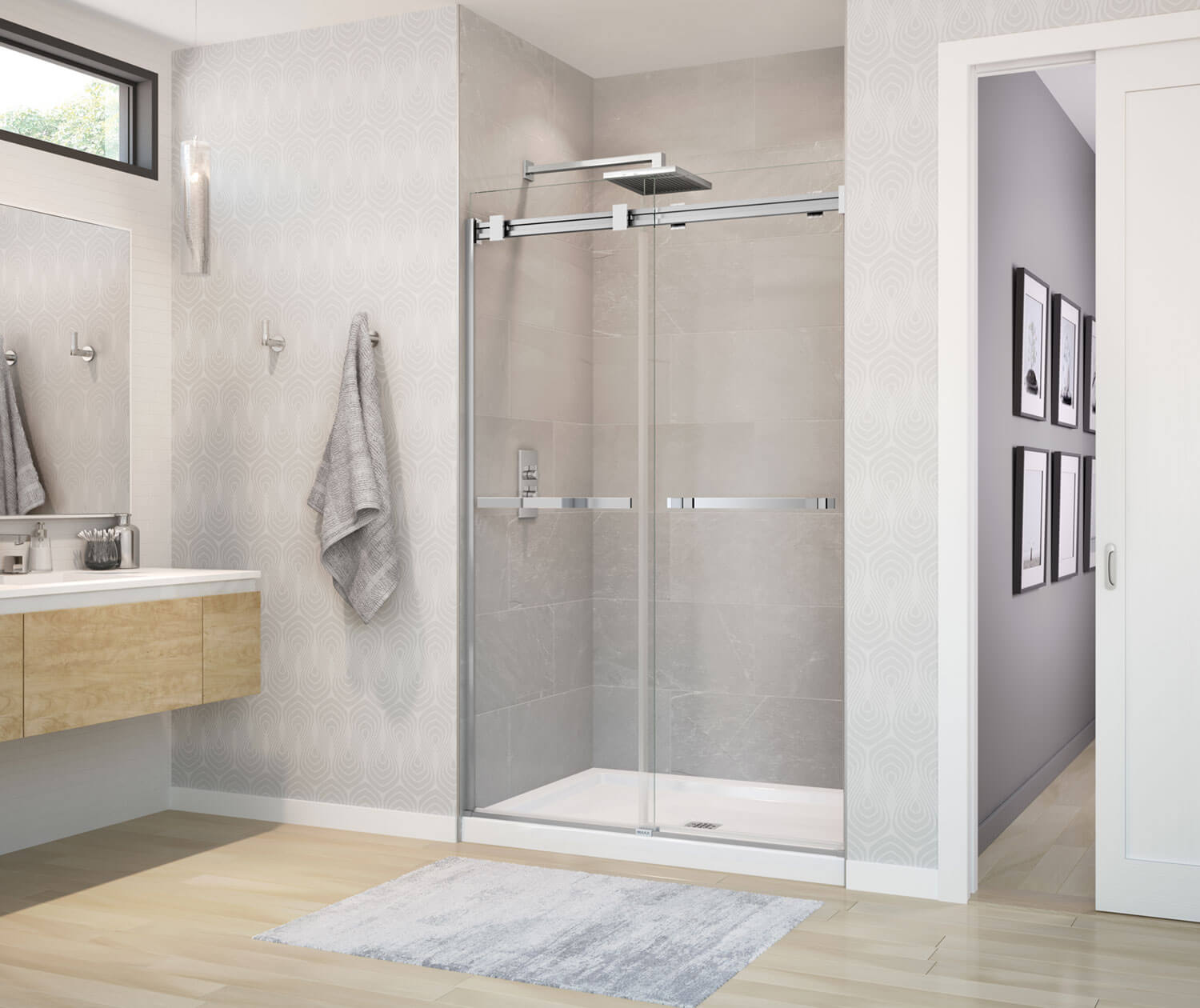 B3Square 4832 Acrylic Alcove Shower Base in White with Center Drain - Plumbing Market