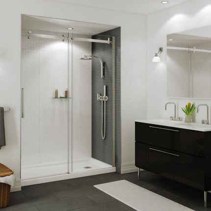 B3Square 6036 Acrylic Alcove Shower Base in White with Left-Hand Drain - Plumbing Market