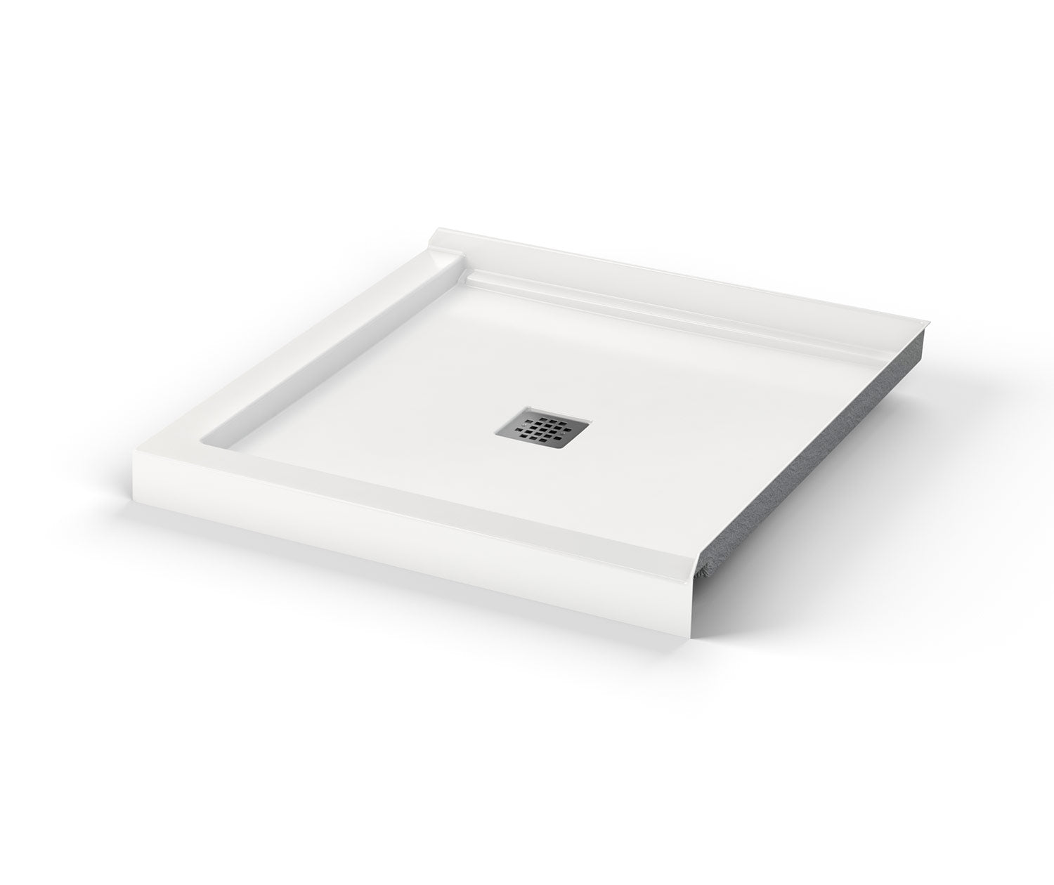 B3X 3636 Acrylic Corner Left or Right Shower Base with Center Drain in White - Plumbing Market