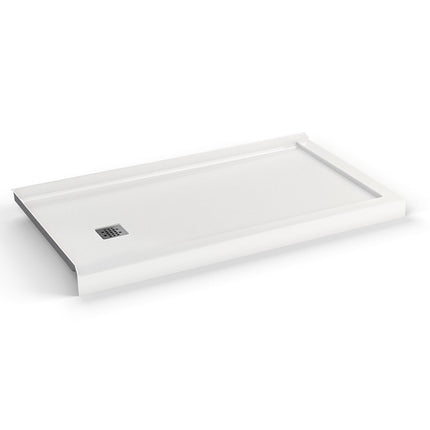 B3X 6032 Acrylic Corner Left Shower Base with Left-Hand Drain in White - Plumbing Market