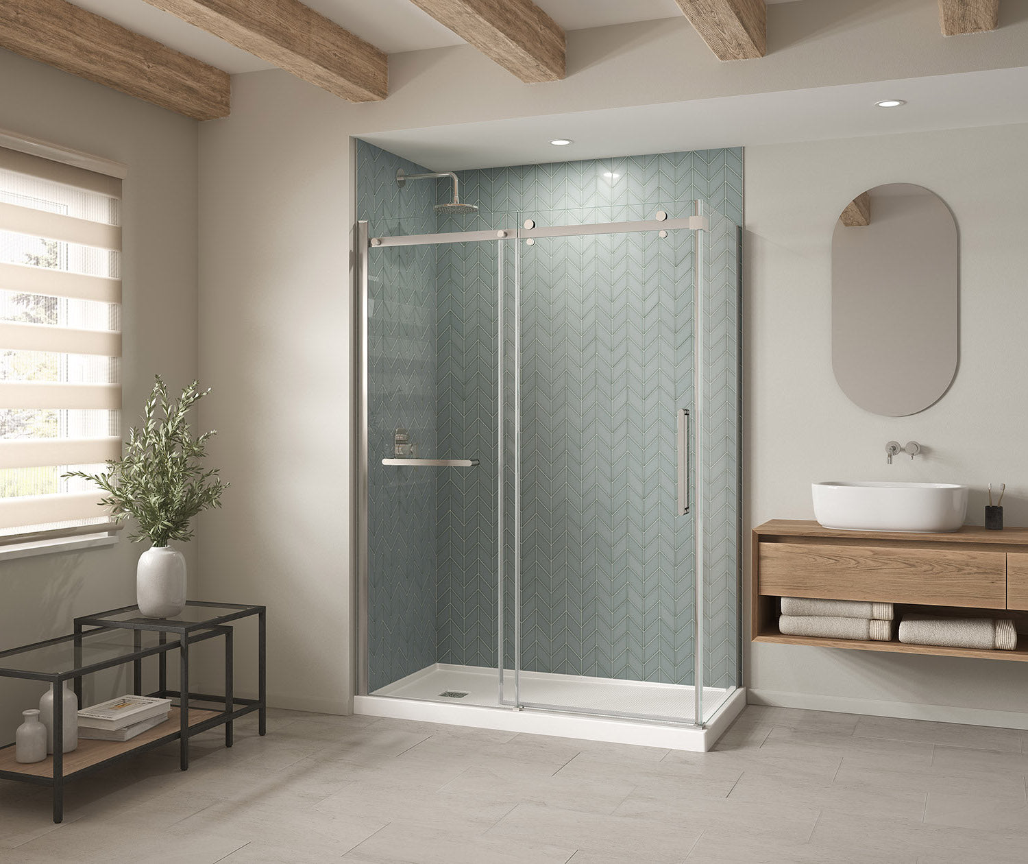 B3X 6032 Acrylic Corner Left Shower Base with Left-Hand Drain in White - Plumbing Market