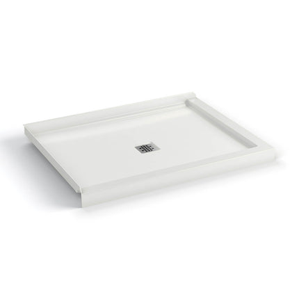 B3X 4836 Acrylic Corner Left Shower Base with Center Drain in White - Plumbing Market