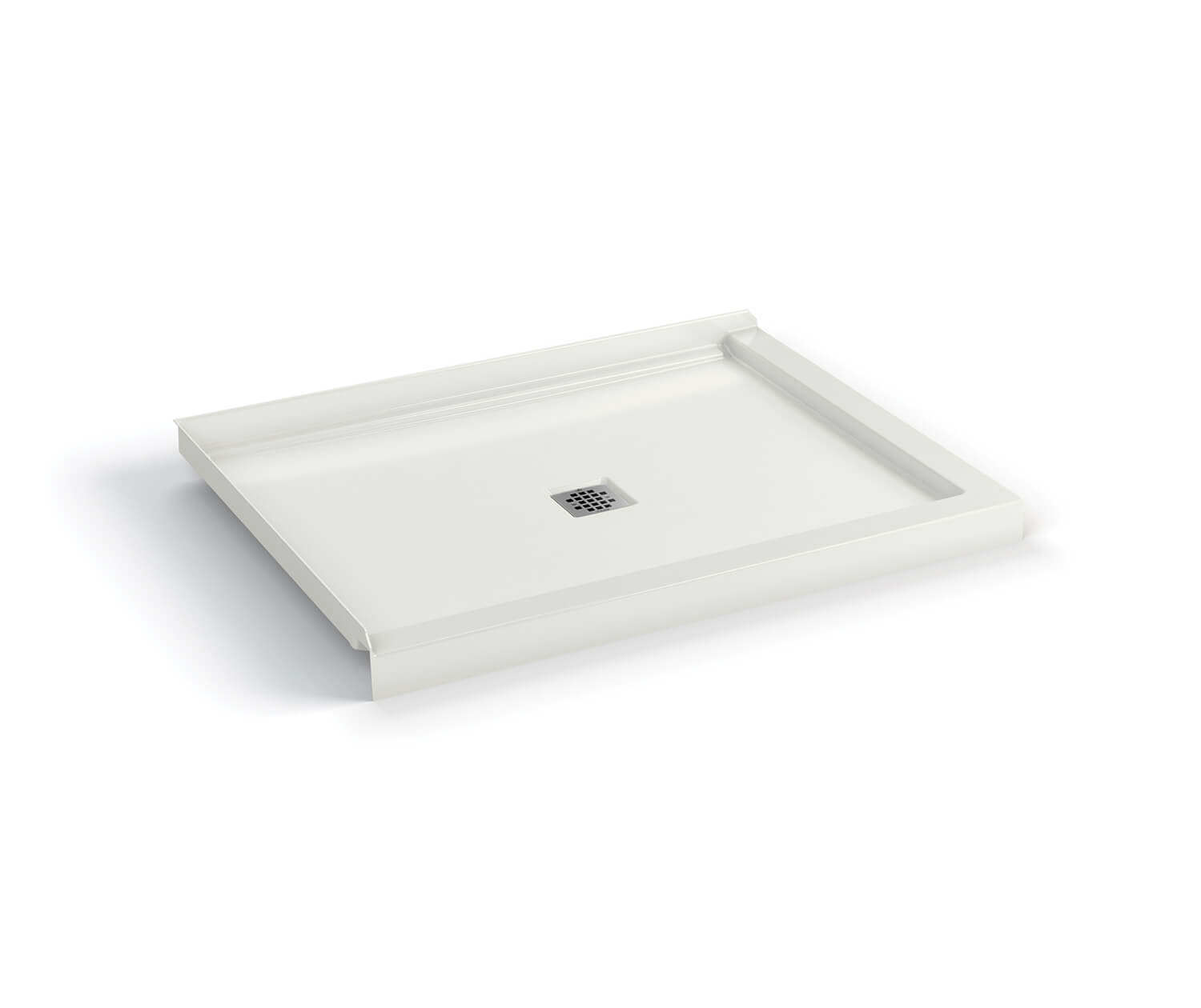 B3X 4836 Acrylic Corner Left Shower Base with Center Drain in White - Plumbing Market