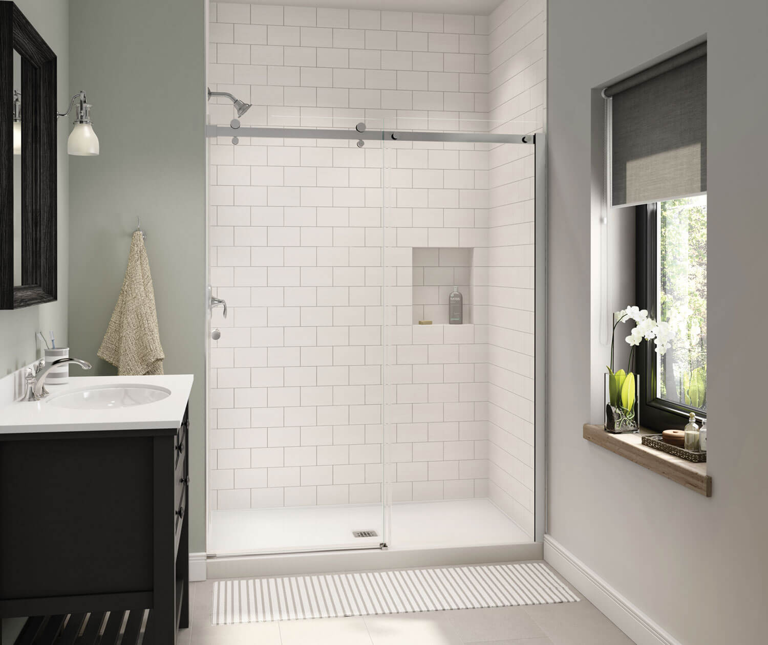B3X 6036 Acrylic Alcove Shower Base with Center Drain in White - Plumbing Market